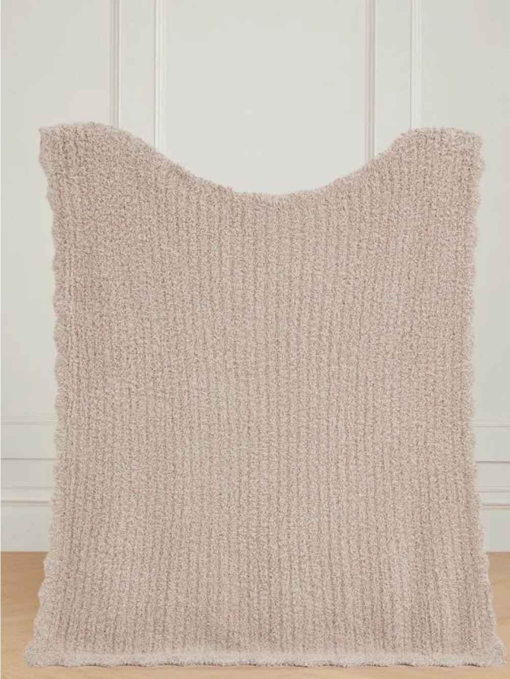 Cozy Textured Throw Blanket in Beige